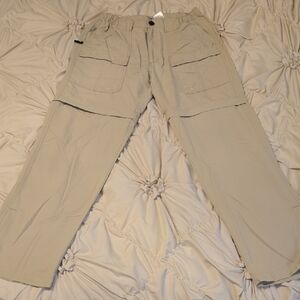 World Wide Sportsman Mens Tan Cargo Zip-Away Pants, Size M 32